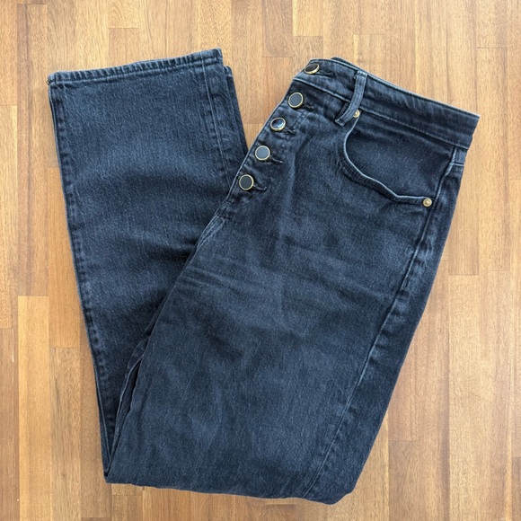 LOFT Curvy Button Front 90s Straight Jeans - Picture 4 of 8